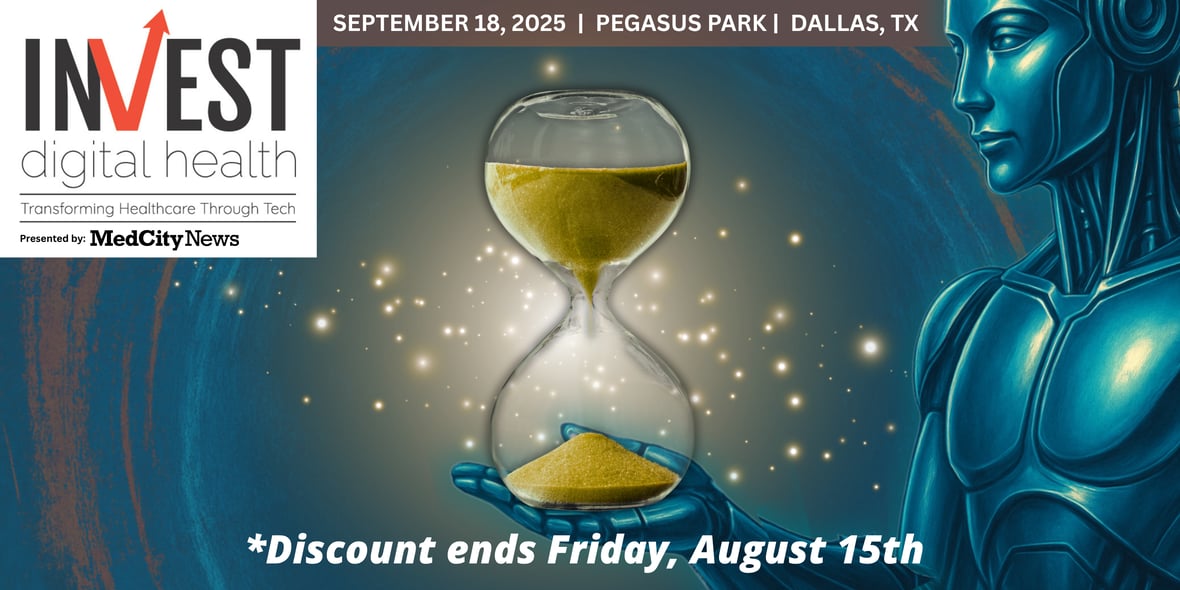 INVEST Digital Health 2025 Early Bird Orange Deadline with Hourglass